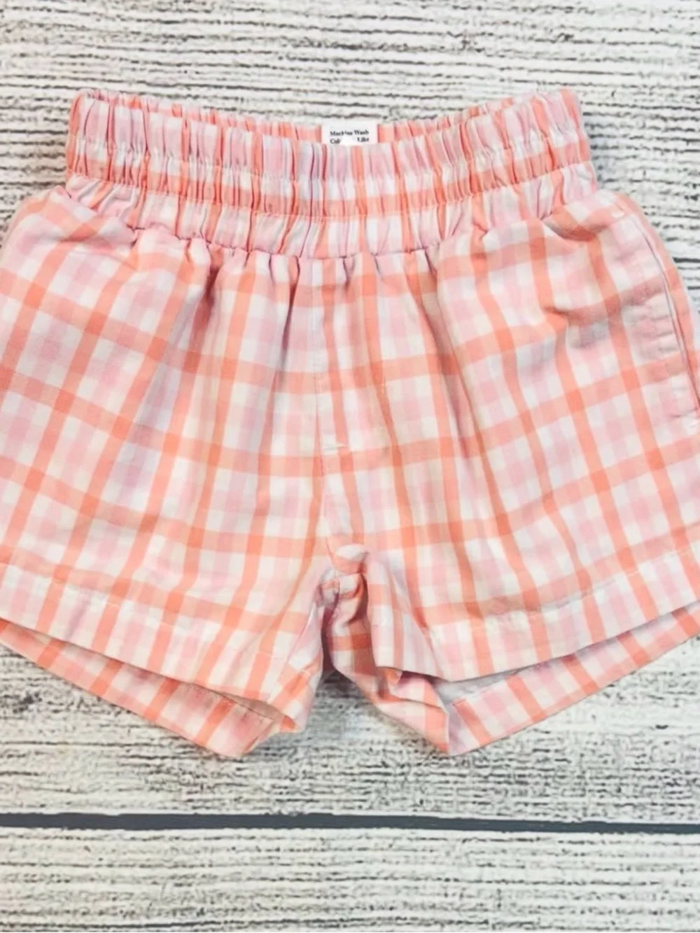 Elastic Waist Gingham Shorts